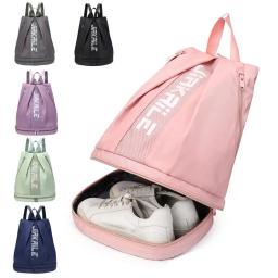 Mochila de ginásio saco zíper encerramento grande capacidade esportes mochila ajustável ombro strapduffel saco com compartimento sapatos - Image 1