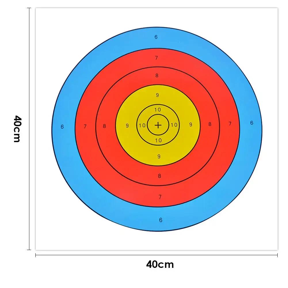 10 pçs 40x40cm profissional tiro com arco alvos papel durável prática treinamento arco seta dardos papéis caça atirar acessórios - Image 1
