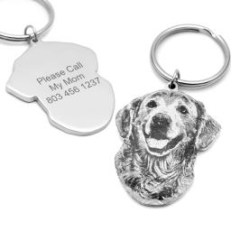 Personalizado Pet ID Tags para cão e gato, Dog Tag Collar Foto, Identificação Puppy, Chaveiro pingente, nome gravado, endereço tel - Image 4