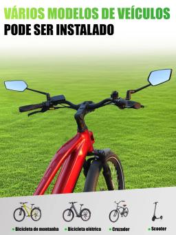 Rbrl espelho retrovisor grande angular para bicicleta, espelho retrovisor ultra transparente esquerdo e direito com braço de espelho estendido para scooter elétrica - Image 6