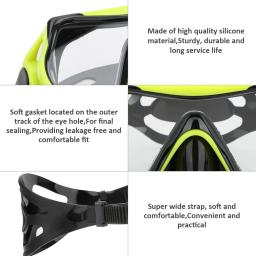 Óculos de proteção de natação mergulho snorkeling máscara de mergulho de vidro snorkel equipamento de esportes aquáticos vidro temperado grande vista óculos de natação - Image 6