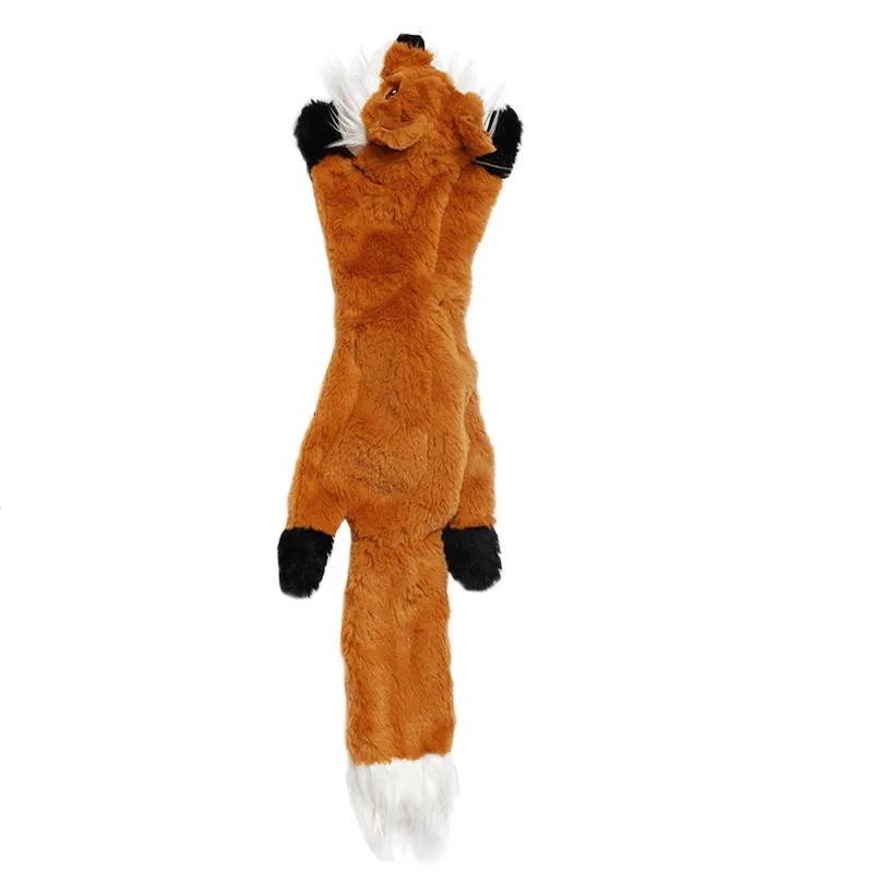 Venda quente bonito brinquedos de pelúcia guinchar animal de estimação lobo coelho animal de estimação brinquedo de pelúcia cão mastigar assobiando estridente envolvido esquilo cão brinquedos - Image 1