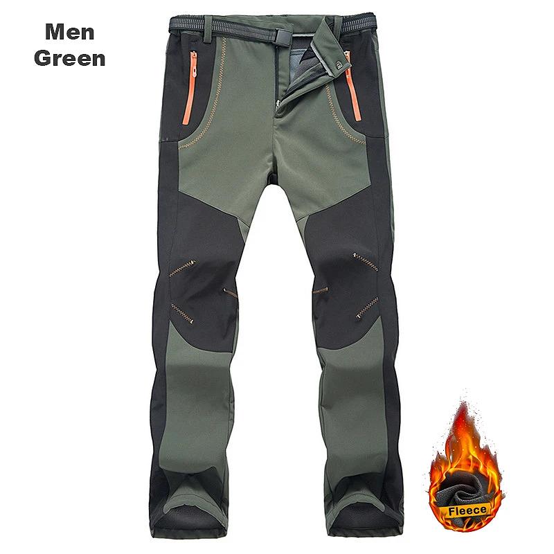LNGXO-Calças masculinas de caminhada de lã quente grossa, impermeável, à prova de vento, ao ar livre, calças de chuva, trekking, camping, inverno - Image 1