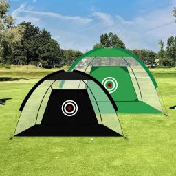 Prática de golfe net dobrável bater treinamento aids redes para lançar jogo esporte escritório em casa - Image 6