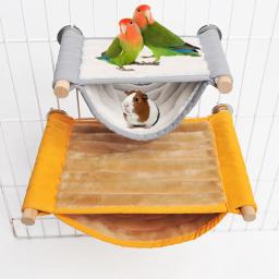 Rede suspensa removível para animais de estimação, cama quente, gaiola lavável de papagaio, poleiro para hamster, acessórios da casa - Image 1