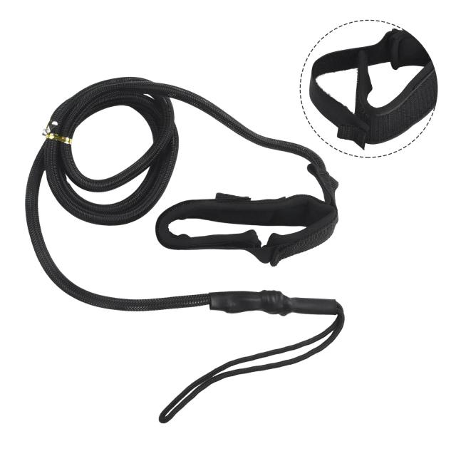 Corda de Surf Durável e Profissional com Adesão Firme - Trela PVC Preta para Pranchas e Paddles
