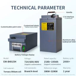 72v 100ah bateria de carro de golfe kit ebike 3000w 72v bateria surron fontes de energia de alto desempenho de veículos elétricos - Image 4