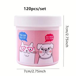 Universal Wet Pet wipes para cães e gatos, Material de tecido não tecido, limpeza de manchas oculares, feito, 1 conjunto, 120 pcs - Image 5