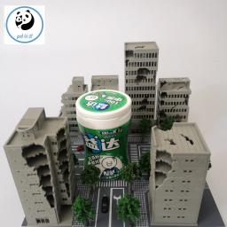 Construção Modelo Miniatura Damaged High-Rise House, Paisagem Militar, Layout Diorama Kit, Batalha, 1Pc, 1:300 - Image 2