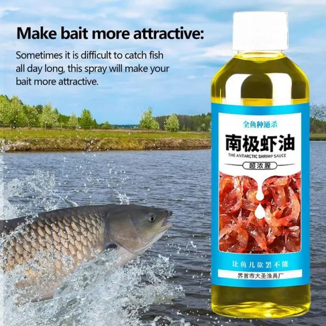 Isca Antártica de Camarão com Alta Concentração e Óleo de Krill para Pesca Selvagem Atraente - 60ml