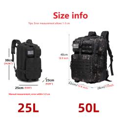 25l/50l resistente náilon impermeável tático esportes trekking pesca caça acampamento caminhadas saco mochila ao ar livre - Image 6