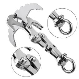 Aço inoxidável Survival Folding Grappling Hook Multifuncional Outdoor Escalada Claw Carabiner Travel Rescue Tool Ferramenta de escalada - Image 1