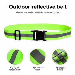 Alta Visibilidade Reflective Belt para Night Safety Gear, Cintura Elástica Ajustável, Banda de Aviso, Corrida e Ciclismo - Image 1