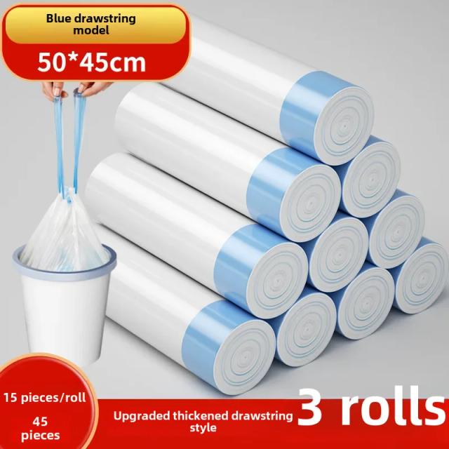 Sacos de Lixo Espessados para Banheiro em Estilo Colete Descartável Azul e Branco para Atacado