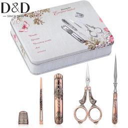 Bordado tesoura kit europeu antigo vintage kit de costura ferramentas de costura do vintage com bordado tesoura para costura costura - Image 1