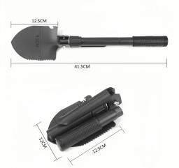 Pá dobrável portátil para exterior, aço inoxidável, portátil, quatro em 1, ferramentas para acampar, sobrevivência - Image 2