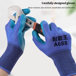 Luva protetora de látex estampada para homens, nylon flexível ou poliéster, material de segurança profissional, 1 par - Image 2