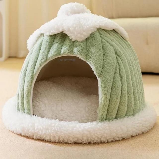Casa Aconchegante para Cães e Gatos Pequenos com Ninho Macio e Caverna do Sono para o Inverno
