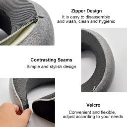 Travesseiro de pescoço para viagem, espuma de memória, formato de u, estilo caracol, suporte para pescoço, portátil, ajustável, macio, descanso de meio-dia, travesseiros para dormir - Image 3