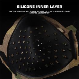 Máscara de Paintball Airsoft tático com Silicone Camada Interna, máscara macia e respirável, se enforma no nariz, metade do rosto protetor, tiro máscara - Image 3