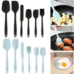 Conjunto De Espátula De Silicone Resistente Ao Calor, Utensílios De Cozinha, Raspadores De Creme De Bolo, Escova De Óleo, Ferramentas De Cozimento De Salada, Produto comestível, 6Pcs - Image 1