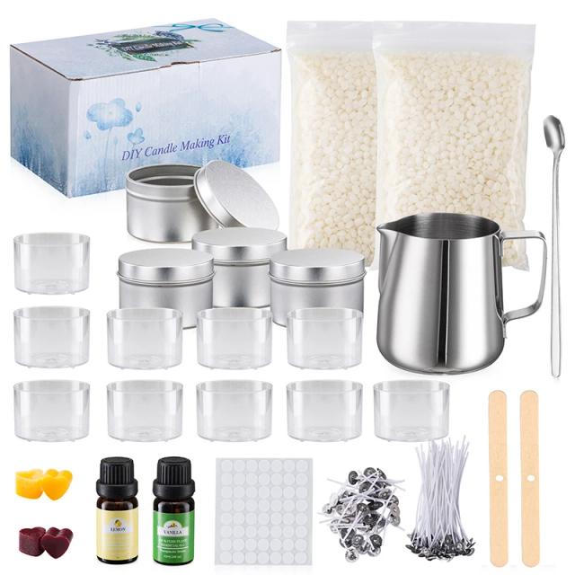 Kit DIY de Vela Perfumada: Materiais para Criação Artesanal e Aromaterapia, Ideal para Presentes de Natal