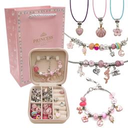 Teanager-DIY Jewelry Making Kit, Unicórnio, Sereia, Estrela do Amor, Charm Kit, Pulseira, Colar, Presente de Aniversário, 66 Pacotes - Image 1