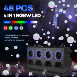 Moka sfx 4 maneiras led bolha nevoeiro máquina 1400w dmx remoto fumaça bolha máquina com luzes rgbw grande capacidade para eventos de palco - Image 3