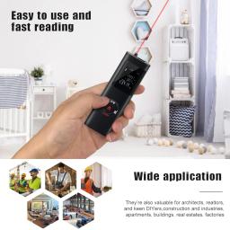 Mini medidor de distância a laser inteligente, 40m/60m, telêmetro infravermelho, recarregável por usb, portátil, ferramentas de alcance a laser - Image 5
