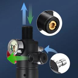 Tanque de oxigênio para mergulho, cilindro de 1L, respiro subaquático para válvula respiratória, conjunto C - Image 3