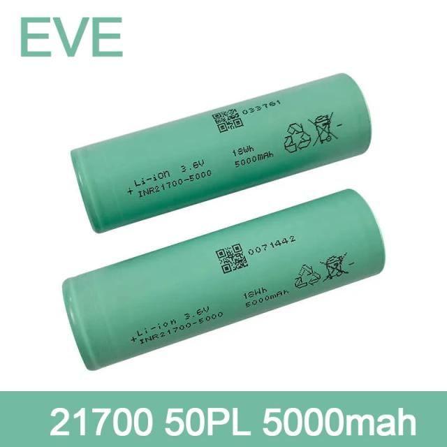 Bateria EVE 21700 50PL 5000mAh 60A Alta Potência