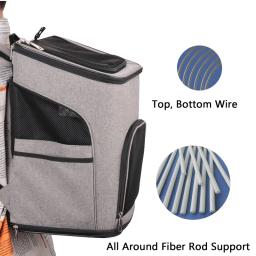 Gato do animal de estimação mochilas viagem portátil dobrável pet duplo ombro saco para cães pequenos gatos respirável suprimentos de transporte para animais de estimação - Image 3