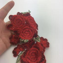 3D bordado flor em forma colarinho busto patches, poliéster patching, acessório para roupas - Image 2