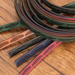 Corda de Couro PU para Fazer Jóias, Material para Pulseira, DIY, Impressão de Penas, Achados, Acessórios, 5 Cores, 120x10mm, 1Pc - Image 2