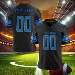 Camisa de futebol americano personalizada, nome da equipe impressa, uniforme de treinamento, azul, cinza, presente para fãs, adultos e crianças - Image 2