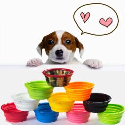 350/1000ml pet cat comida tigela de água para cães gatos seguro látex dobrável filhote de cachorro grande cão de viagem tigelas ao ar livre suprimentos alimentador maschas - Image 4