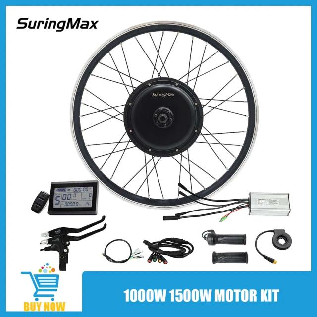Kit de Conversão Traseira para Bicicleta Elétrica Suringmax 48V 1000W com Controlador KT e Ímãs de 30H - Ideal para E-bikes 135mm