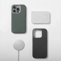 Liga de luxo lente quadro partícula couro do plutônio caso magnético para iphone 17 16 pro max 15 14 13 para magsafe capa carregamento sem fio - Image 5