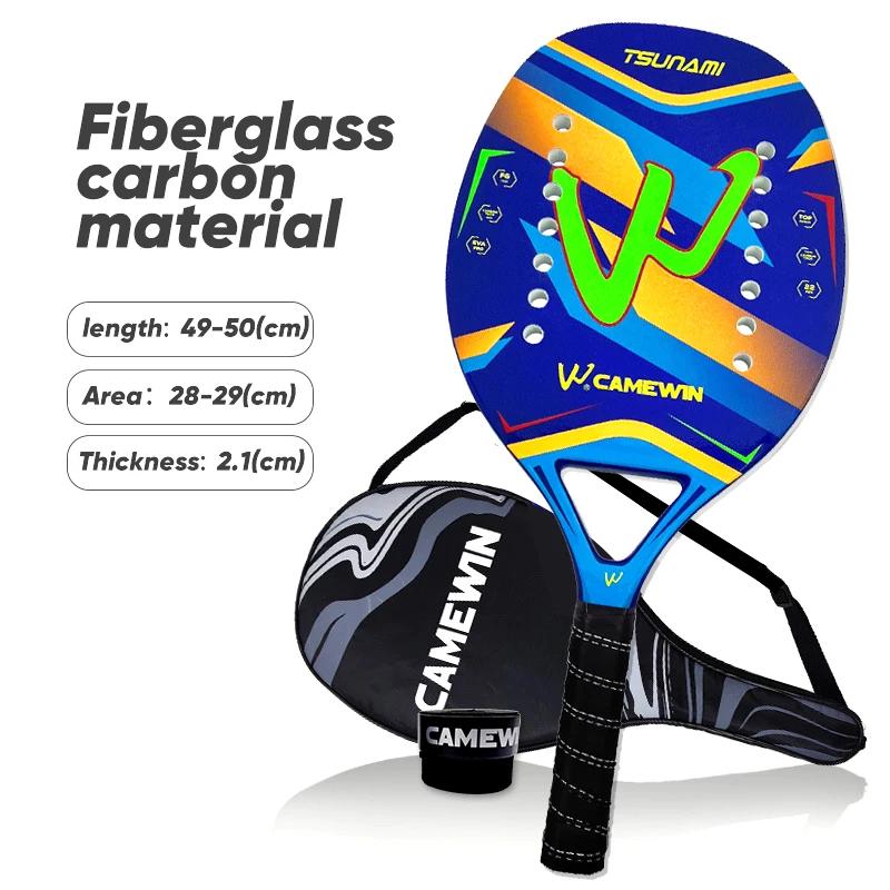 Camewin-Raquete de tênis de praia para homens e mulheres, pá de fibra de carbono, esportes femininos - Image 1