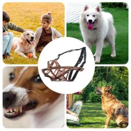 Focinho anti-mordida ajustável para cães, Cesta para mastigar e latir, Cão resistente pode - Image 4