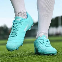 Botas de futebol antiescorregadias de cano baixo para homens, tênis de futebol juvenil, chuteiras de treinamento profissional, espigões longos, resistentes - Image 5