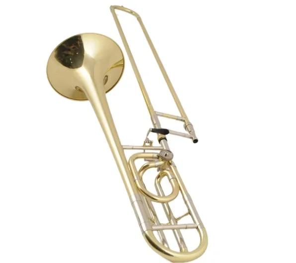 Trombone Tenor Profissional de Bronze com Estojo e Pistão Dourado - Modelo 2017 ABC1504