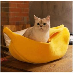 Gato cama banana casa caverna bonito aconchegante dormir cama para gatos pequenos animais durável filhote de cachorro canil gatinho cesta acessórios do gato - Image 2