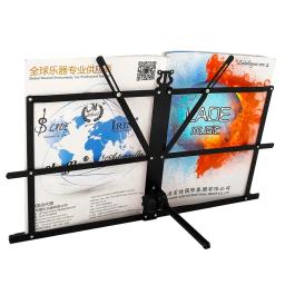 Foldable Music Sheet Tripod Stand, Suporte de aço inoxidável Desktop Music, Suporte ajustável com saco, Acessórios para instrumentos musicais - Image 4