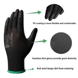 Luvas de segurança ultrafinas com grampos de luva, aderência superior para renovação, jardinagem, limpeza, montagem DIY, reparo, 12 pares - Image 3