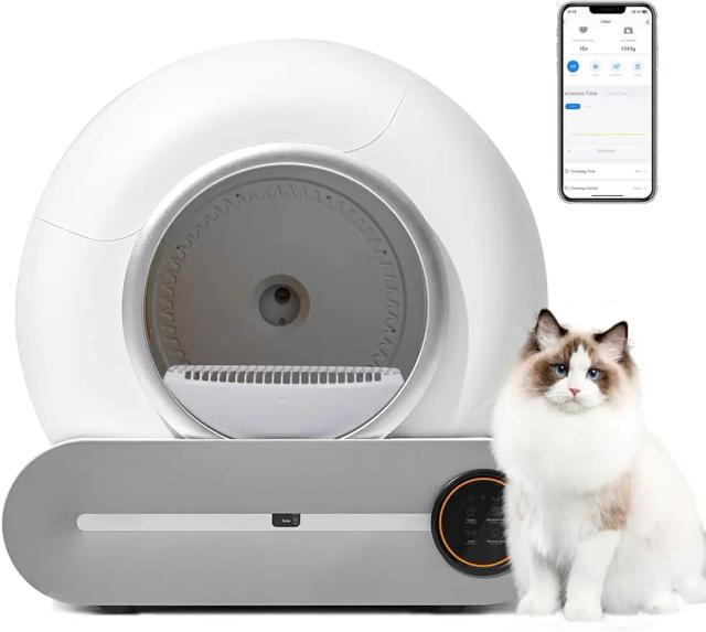 Caixa de Areia Inteligente Auto-Limpante para Gatos com Controle pelo App e Monitoramento de Saúde