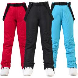 Calças de esqui quentes à prova de vento e impermeáveis para homens e mulheres, calças de snowboard respiráveis, babadores de neve, inverno, novos - Image 2