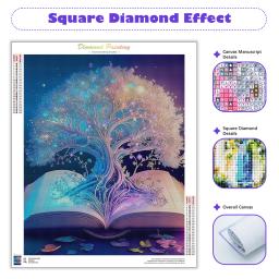 Kits de pintura diy 5d diamante para adultos, arte diamantada da árvore branca da vida, broca completa, iniciantes artesanato para casa - Image 3