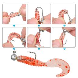 JYJ 1g 2g 3g 4g 5g 7g 8g 10g 14g 20g 28g gancho de cabeça de gabarito para equipamento de pesca, anzol de minhoca macio gig manivela isca gancho - Image 5