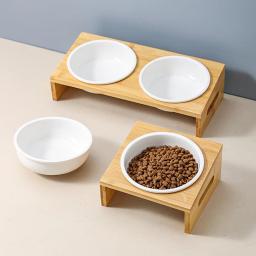 Tigela de cerâmica com boca inclinada, Pet Suprimentos para comer cães e gatos bebendo, Proteger a coluna cervical de tombamento - Image 1